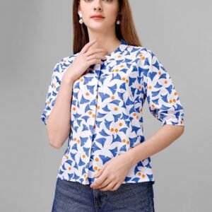 Catskill White Blue Womens Top