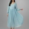 Aqua Bloom Maxi Dress