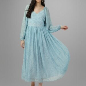 Aqua Bloom Maxi Dress