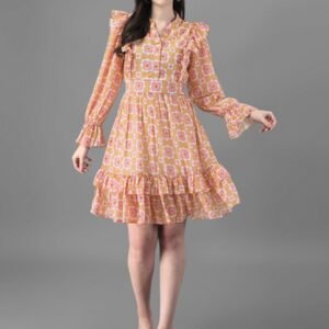 dresses for Women western wear Peach Dress