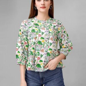 Titan White Floral Womens Top